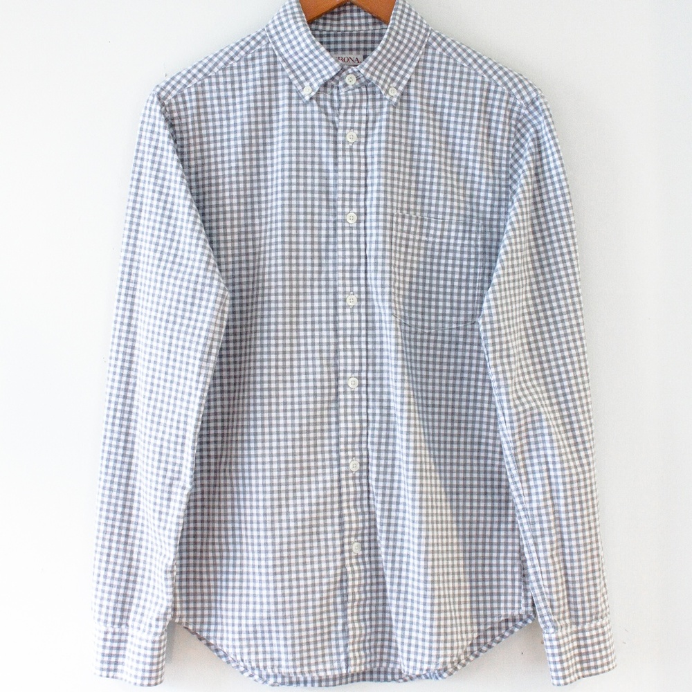 Merona Gingham Checkered Pattern Shirt Cotton M